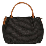 Allegra Borsa a mano da donna Pelle e Paglia 05116-12 NERO CUOIO S44 Gave Lux