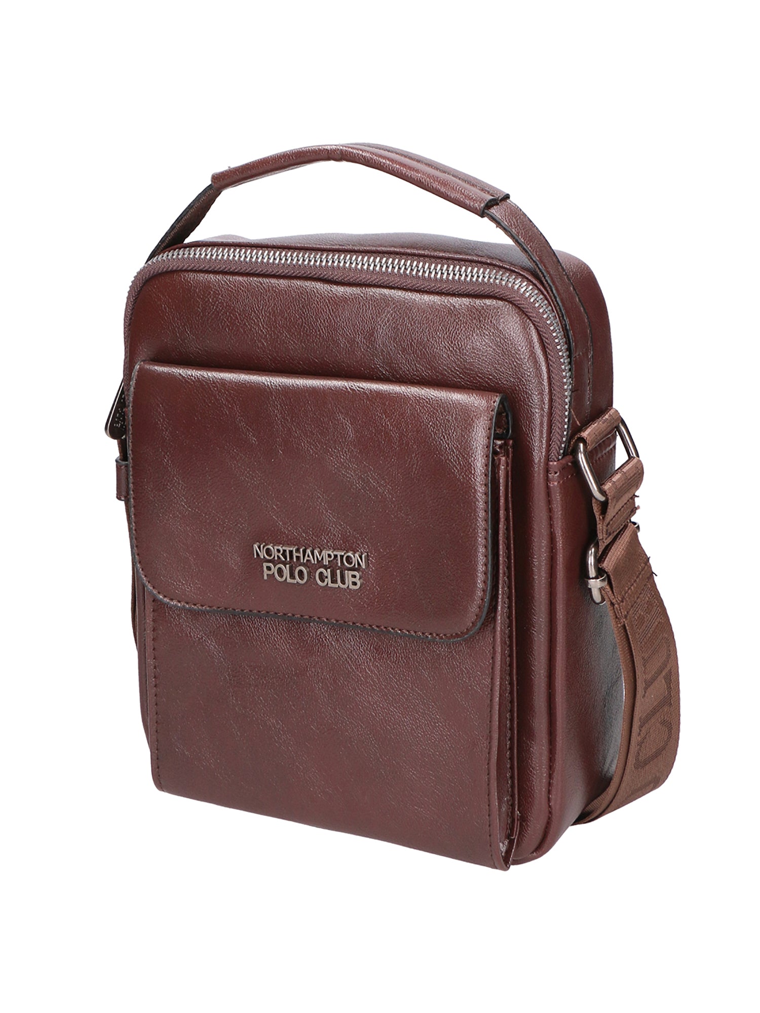 Borsa a tracolla uomo 100% pelle PU PCL3104-COFFEE Northampton Polo Club