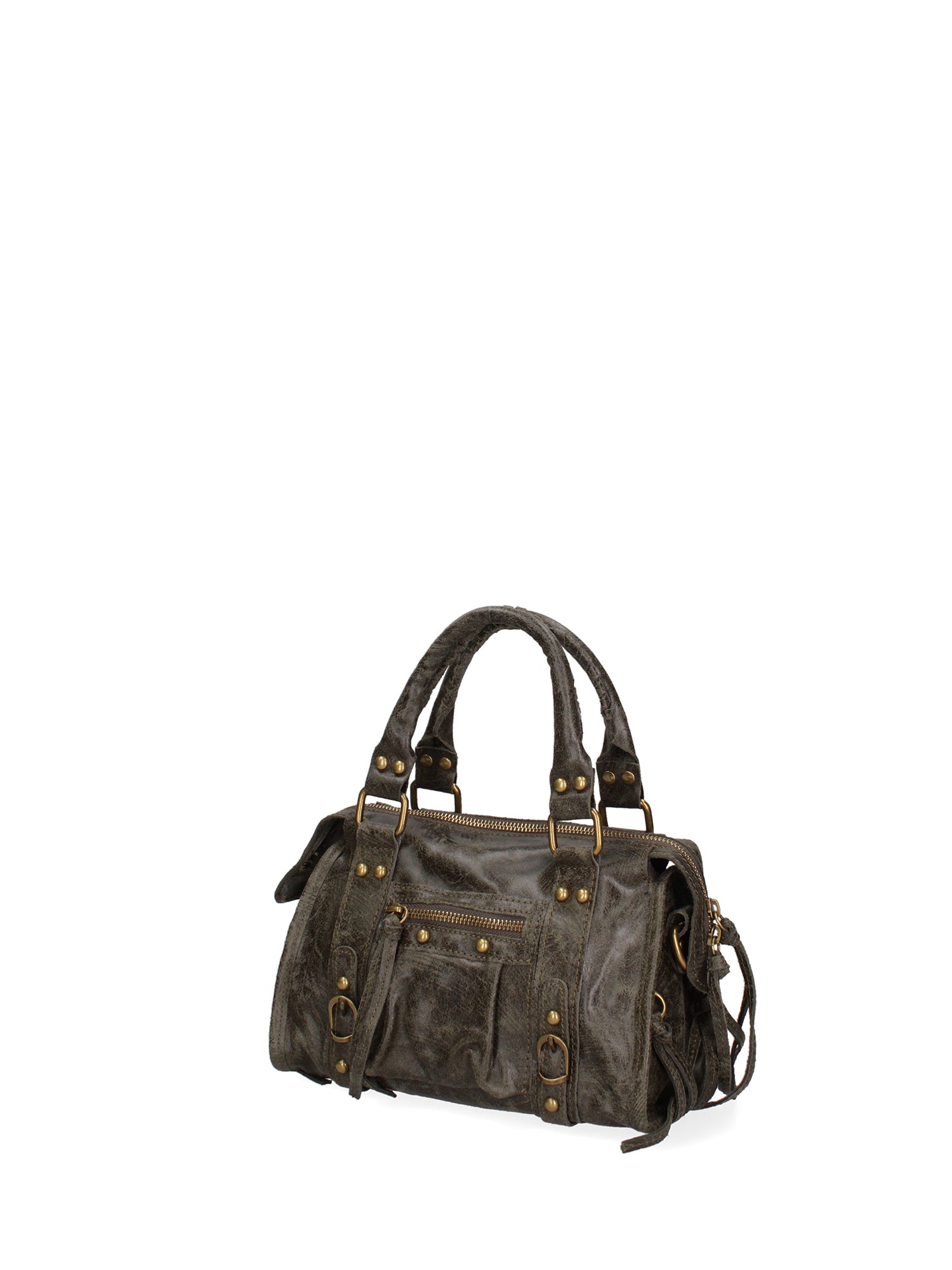Erisia Borsa a spalla da donna Vera pelle 06091-049 VERDE MILITARE SCURO Gave Lux