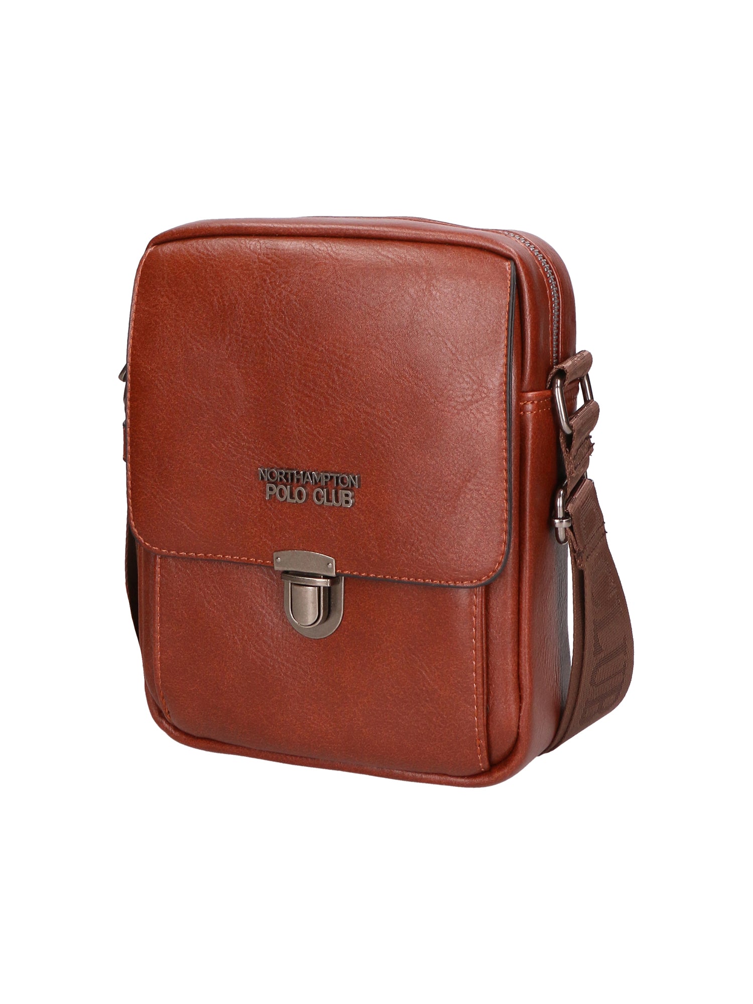 Borsa a tracolla uomo in pelle PU Casual PCL3078-BROWN Northampton Polo Club
