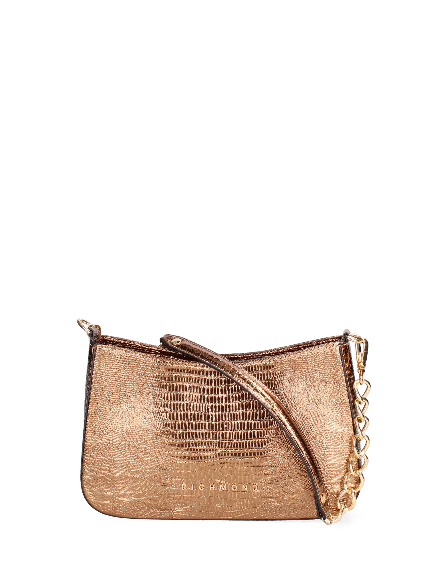 Borsa a spalla da donna Vera pelle effetto lucertola JR-W-1079-D. BRONZE-GOLD John Richmond