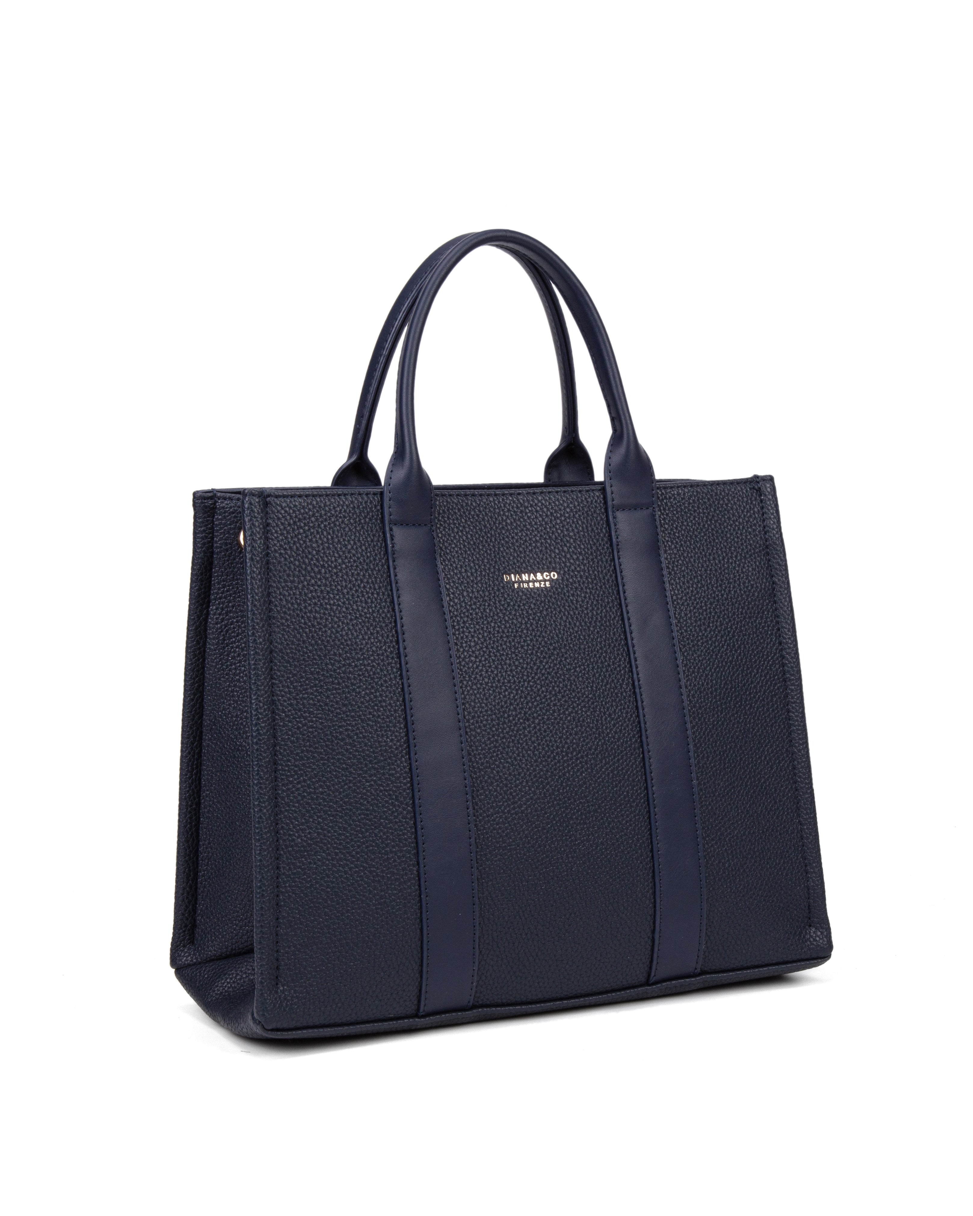 Borsa a mano da donna 100% pelle vegana PU 715-3PT-NAVYBLUE Diana&co