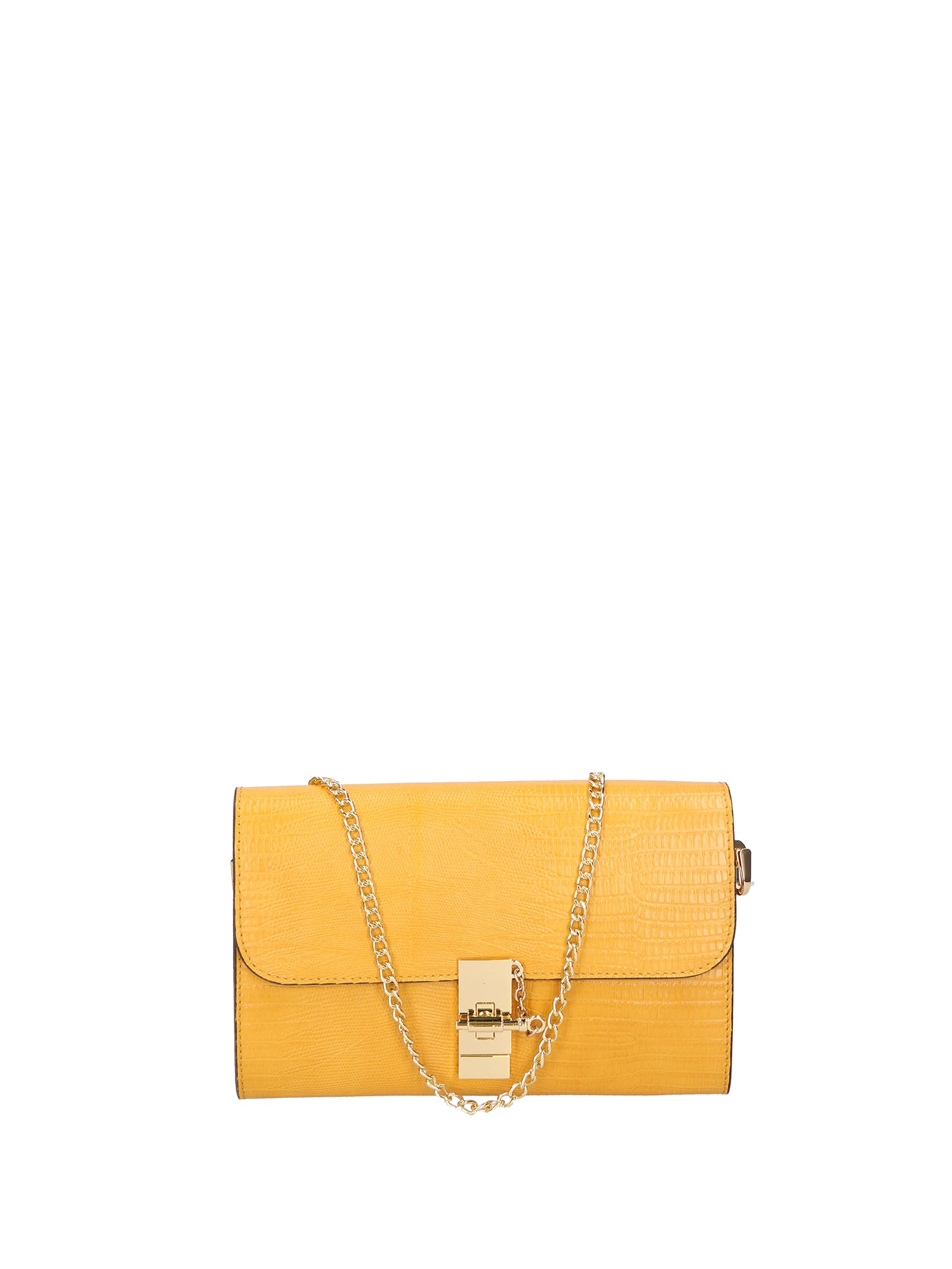 Borsa a tracolla da donna Vera pelle 00734-LU36 SENAPE Viola Castellani