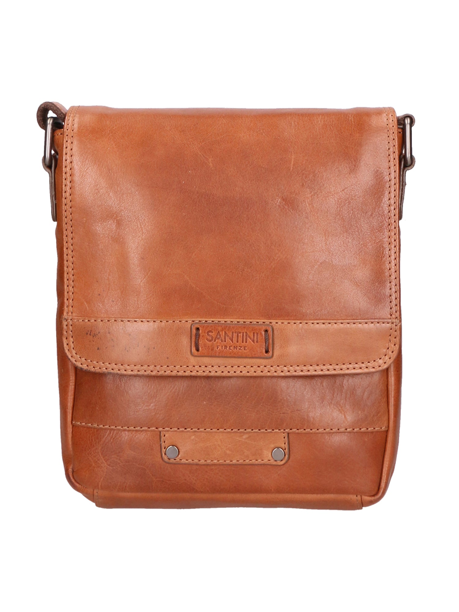 Borsa a tracolla unisex vera pelle Made in Italy SN5862347-TAN Santini Firenze