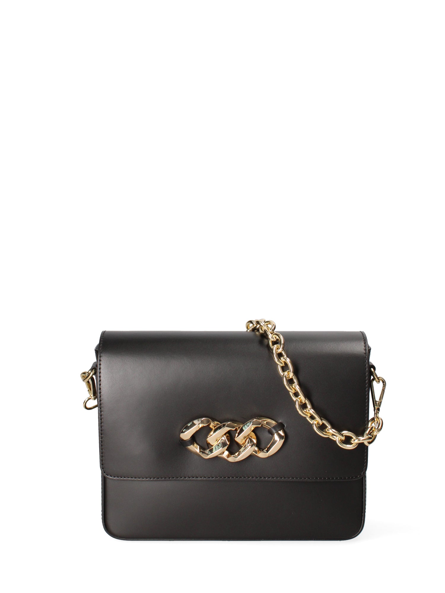 Borsa a tracolla da donna Vera pelle JR-W-1053-BLACK-GOLD John Richmond