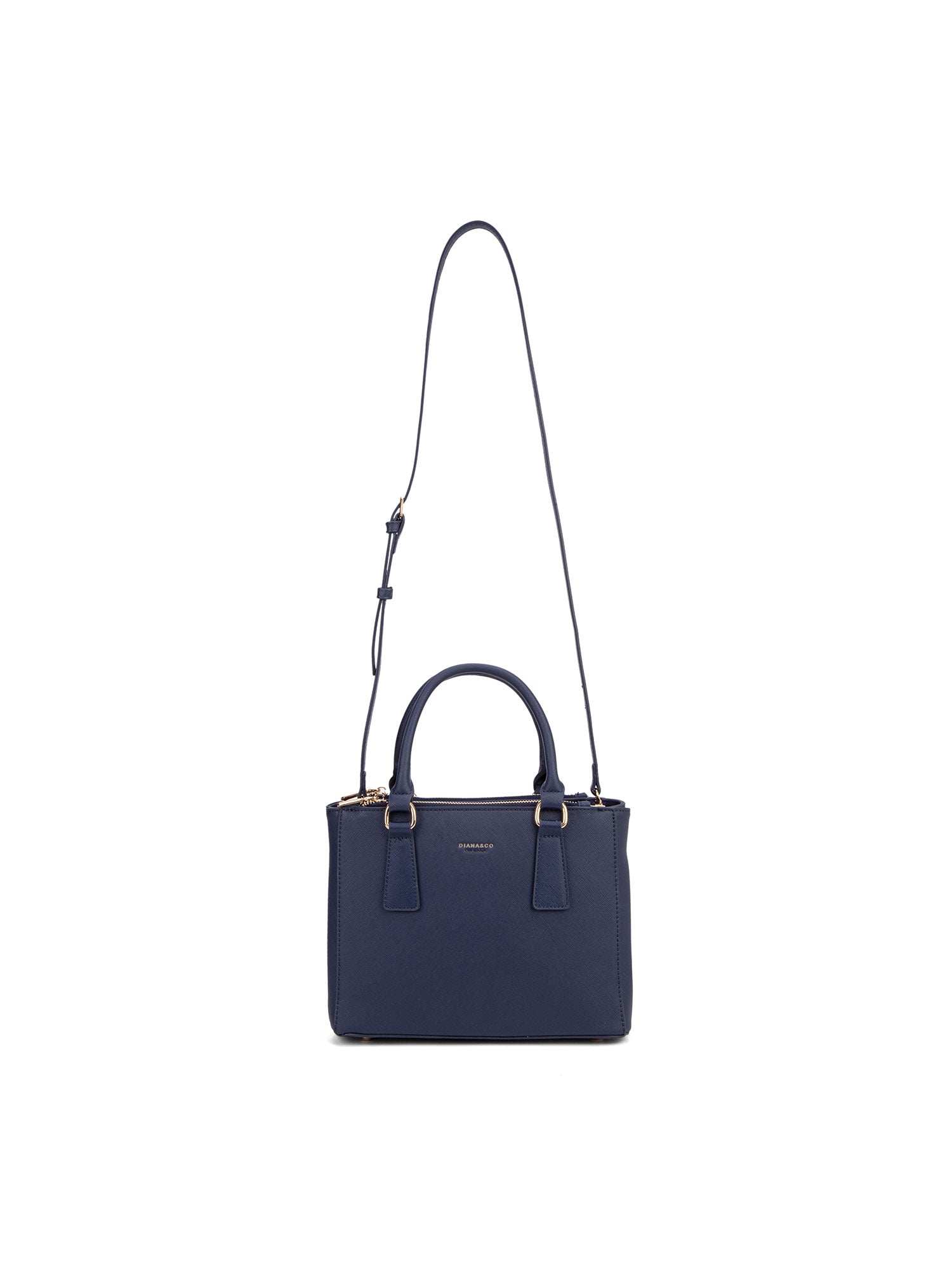 Borsa a mano da donna 100% pelle vegana PU 720-2PT-NAVY BLUE Diana&co