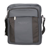 Borsa a tracolla uomo 100% pelle PU PCL3016-GREY+BLACK Northampton Polo Club