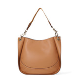 Borsa a spalla da donna 100% pelle riciclata 07224-Cuoio Viola Castellani