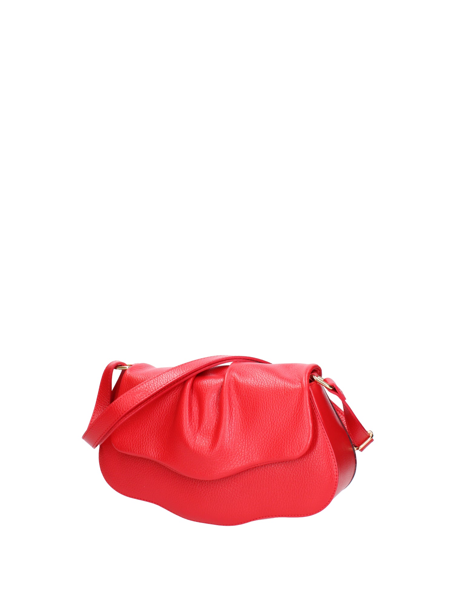 Borsa a spalla da donna Vera pelle 07152-D58 ROSSO FUOCO Viola Castellani