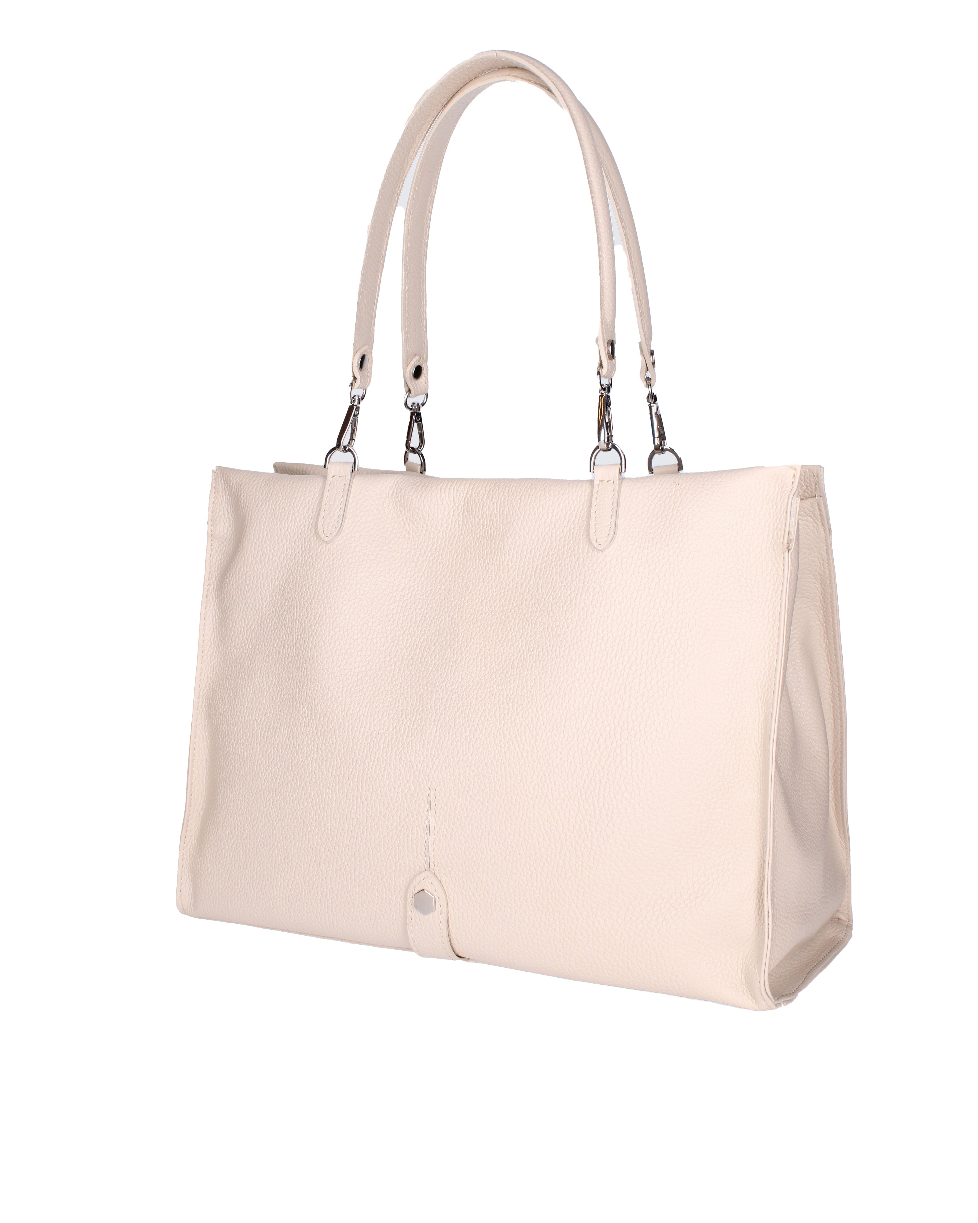 Borsa a mano da donna 100% vera pelle 07138-D37 LATTE Roberta Rossi
