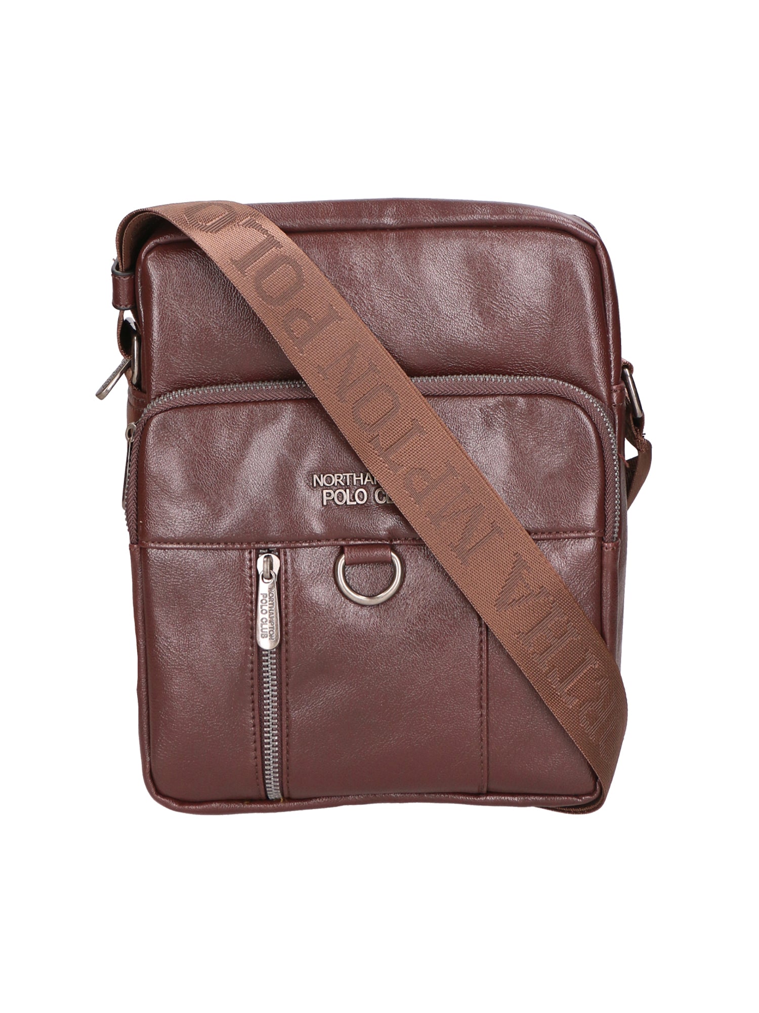 Borsa a tracolla uomo Pelle PU vegana PCL3102-COFFEE Northampton Polo Club