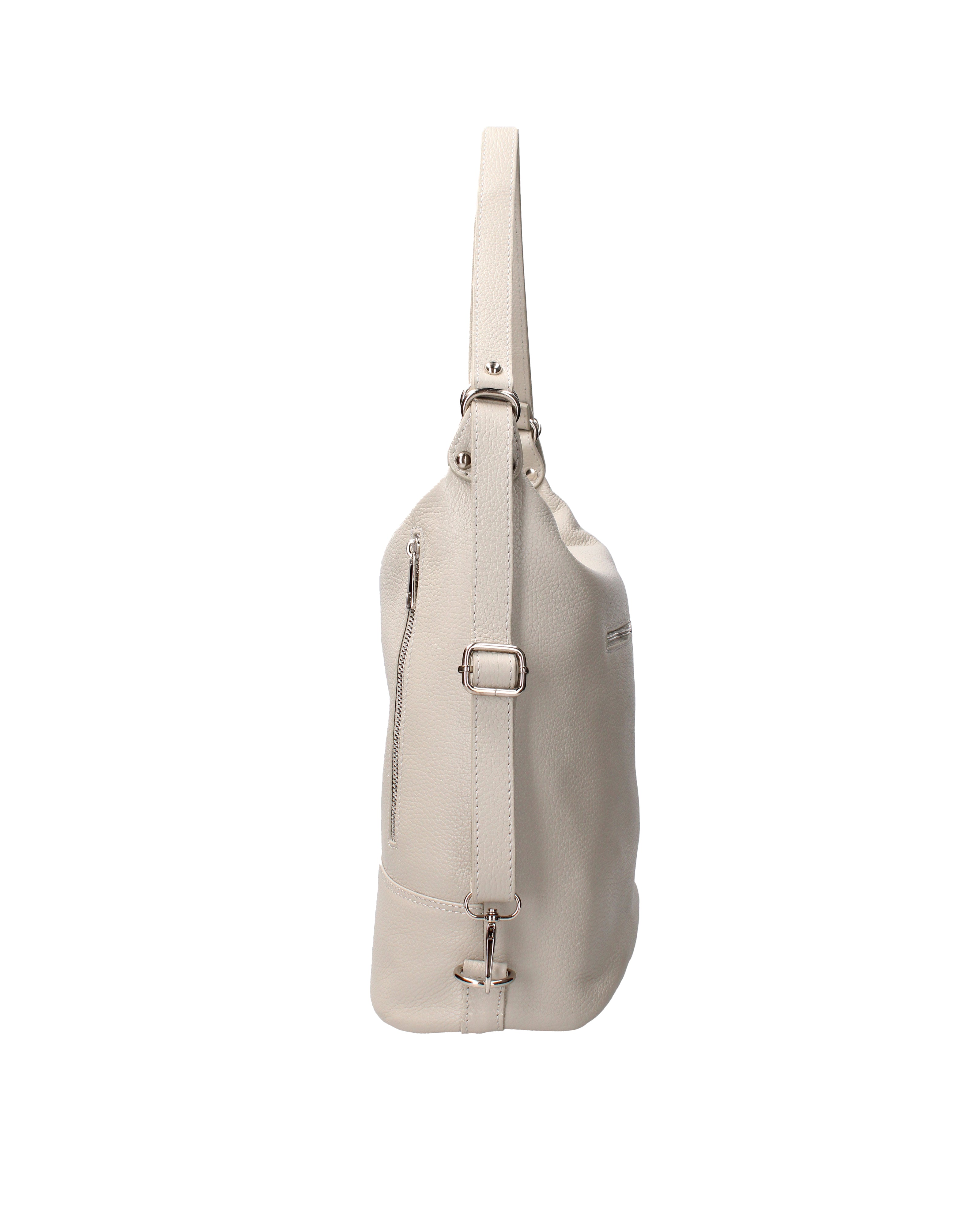 Vera pelle 07135-D86 GRIGIO PERLA Borsa a spalla convertibile Anjelica Viola Castellani
