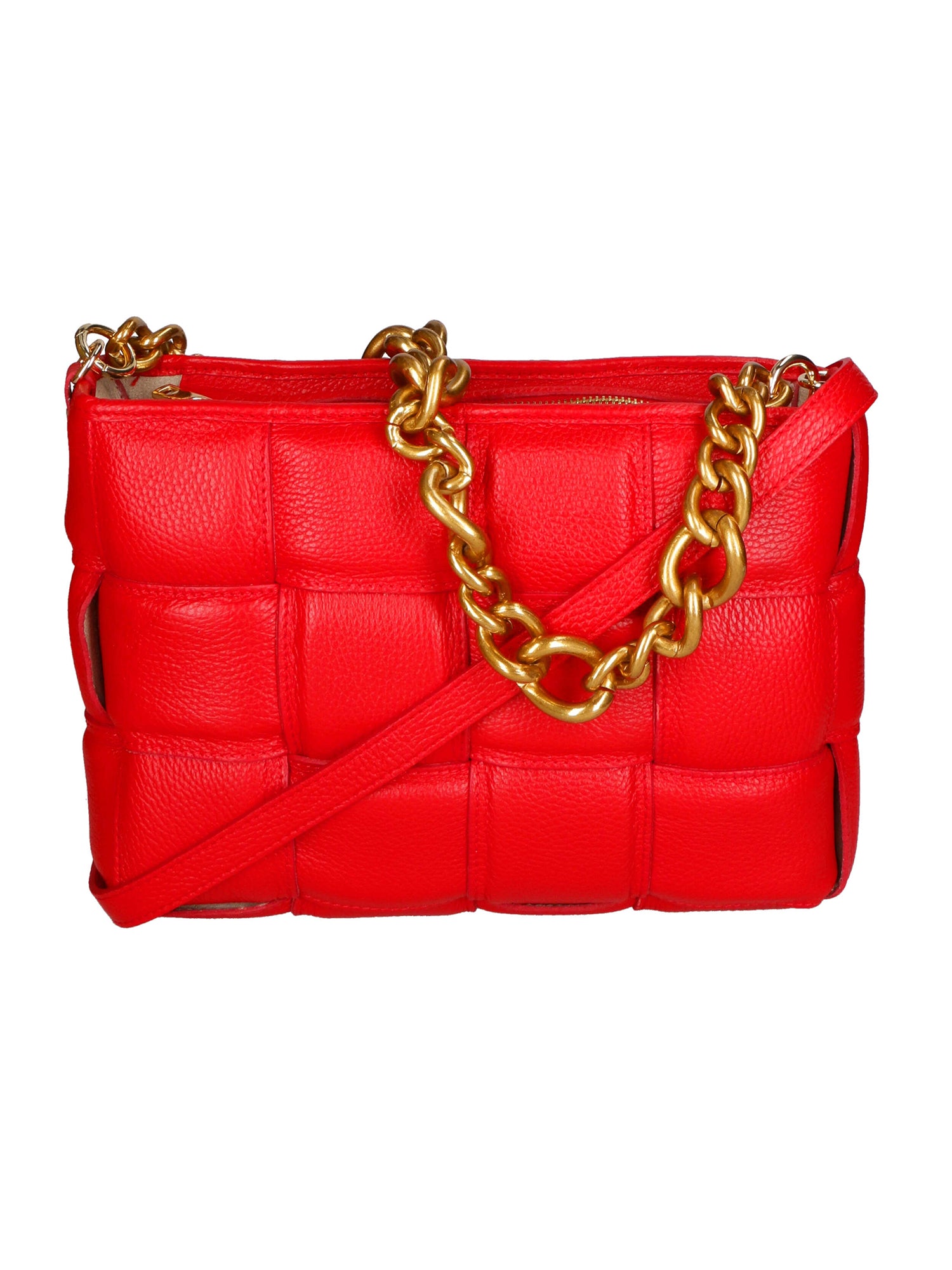 Agostina Borsa a mano da donna Vera pelle 04691-D58 ROSSO FERRARI Gave Lux