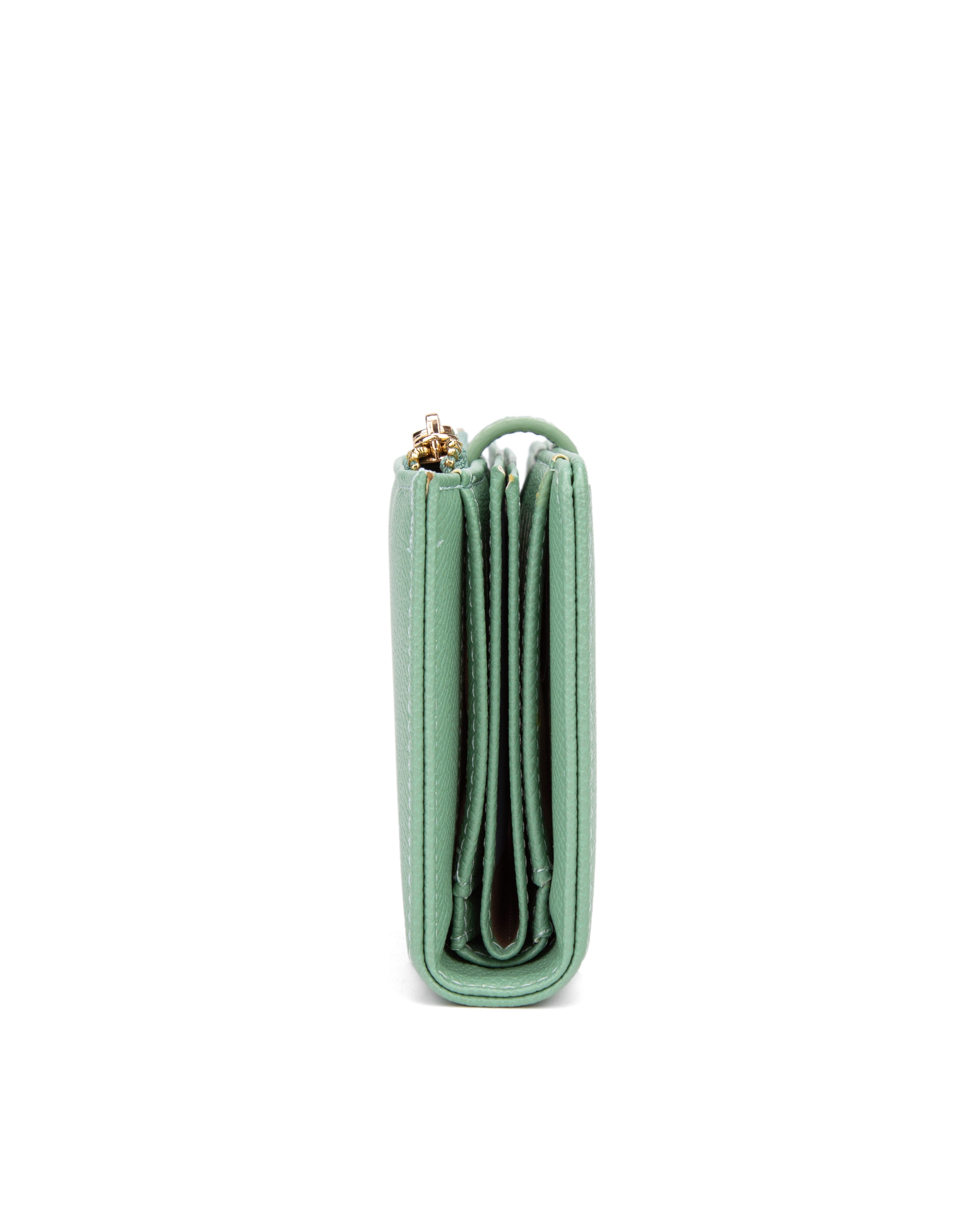 Portafoglio da donna 100% pelle vegana PU 798-3PT-JADEGREEN Diana&co