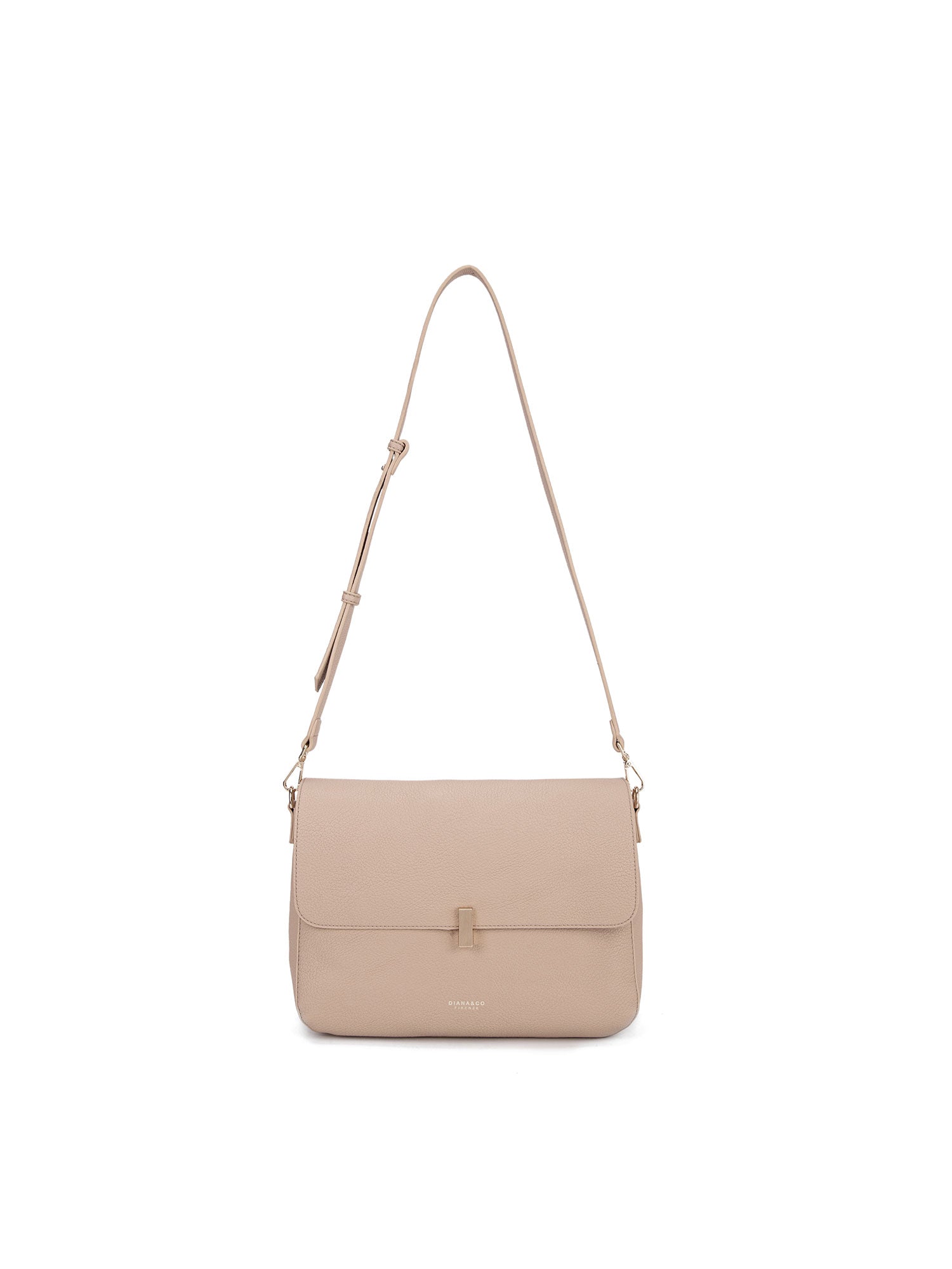 Borsa a spalla da donna 100% pelle vegana PU 740-1PT-LIGHT CREAM Diana&co