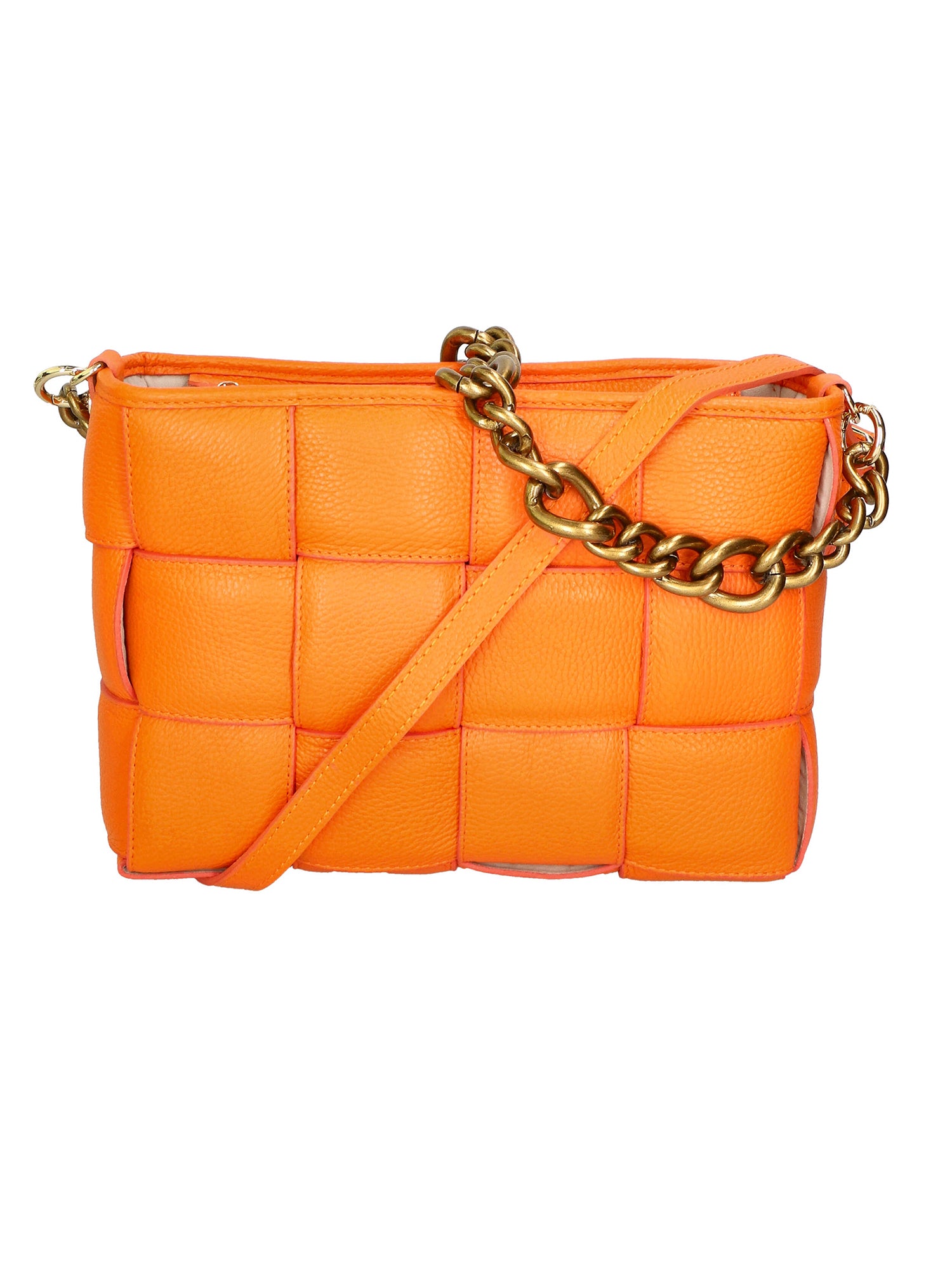 Agostina Borsa a mano da donna Vera pelle 04691-D29 ARANCIONE ORANGE Gave Lux