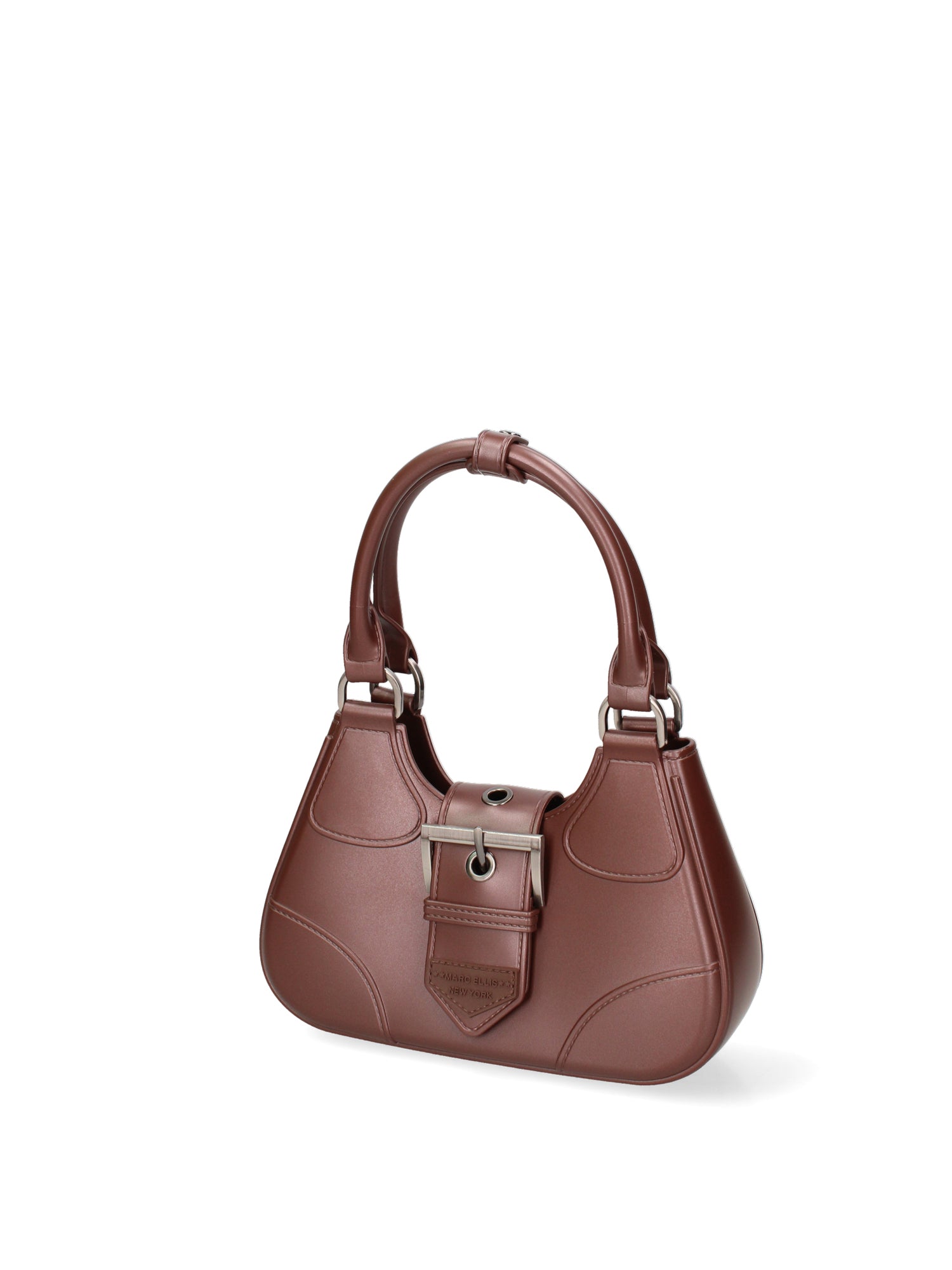 Borsa a mano da donna 100% PVC FLAT-CIRCLE-CHOCOLATE - BRUSH CDF Marc Ellis