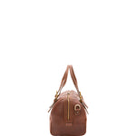 Borsa a bauletto unisex in vera pelle 100% cotone 4528-MARRONE Alessia Firenze