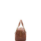 Borsa a bauletto unisex in vera pelle 100% cotone 4528-MARRONE Alessia Firenze