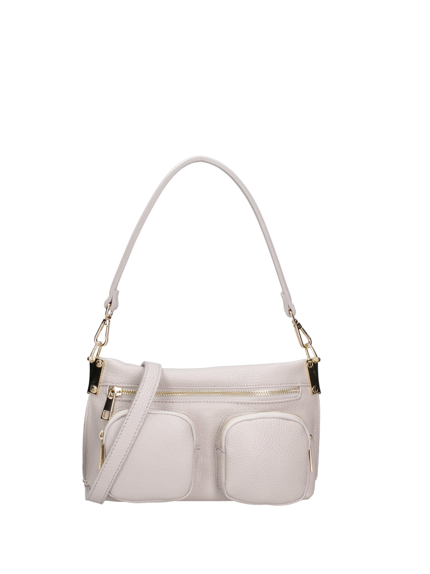 Borsa a spalla da donna Vera pelle 07147-D86 GRIGIO PERLA Roberta Rossi