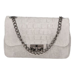 Camilla Borsa a tracolla da donna Pelle scamosciata croco 10029-GRIGIO Gave Lux