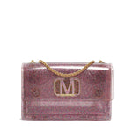 Borsa a mano da donna 100% Pvc FLAT SUPERMEE M-FUXIA STRASS Marc Ellis