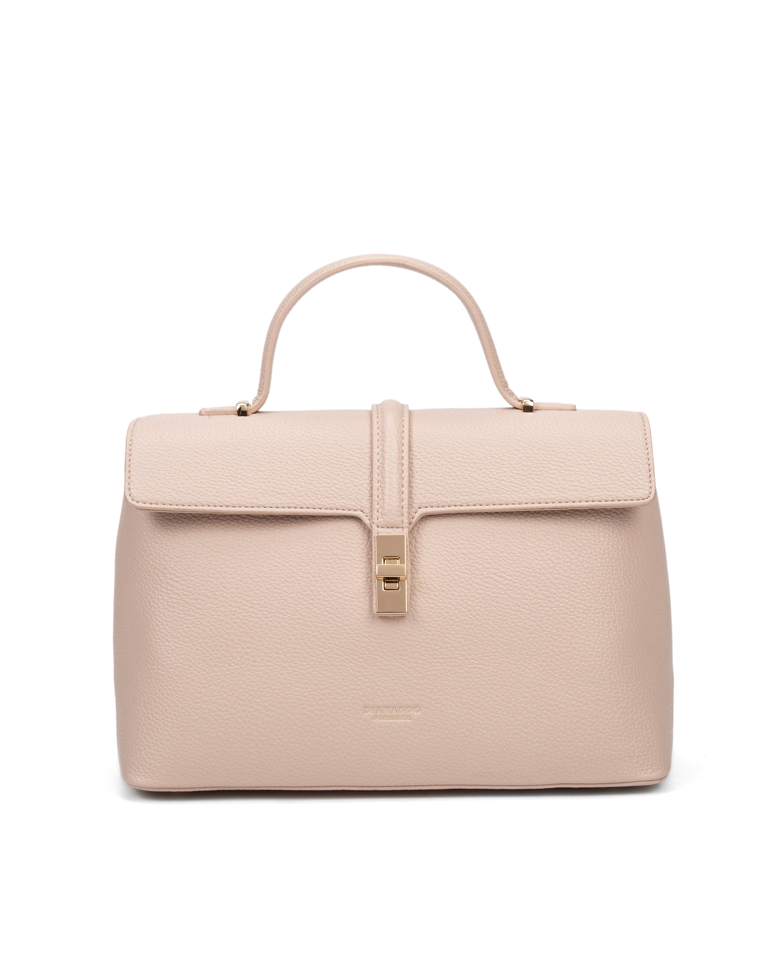 Borsa a mano da donna 100% pelle vegana PU 755-2PT-NUDE Diana&co