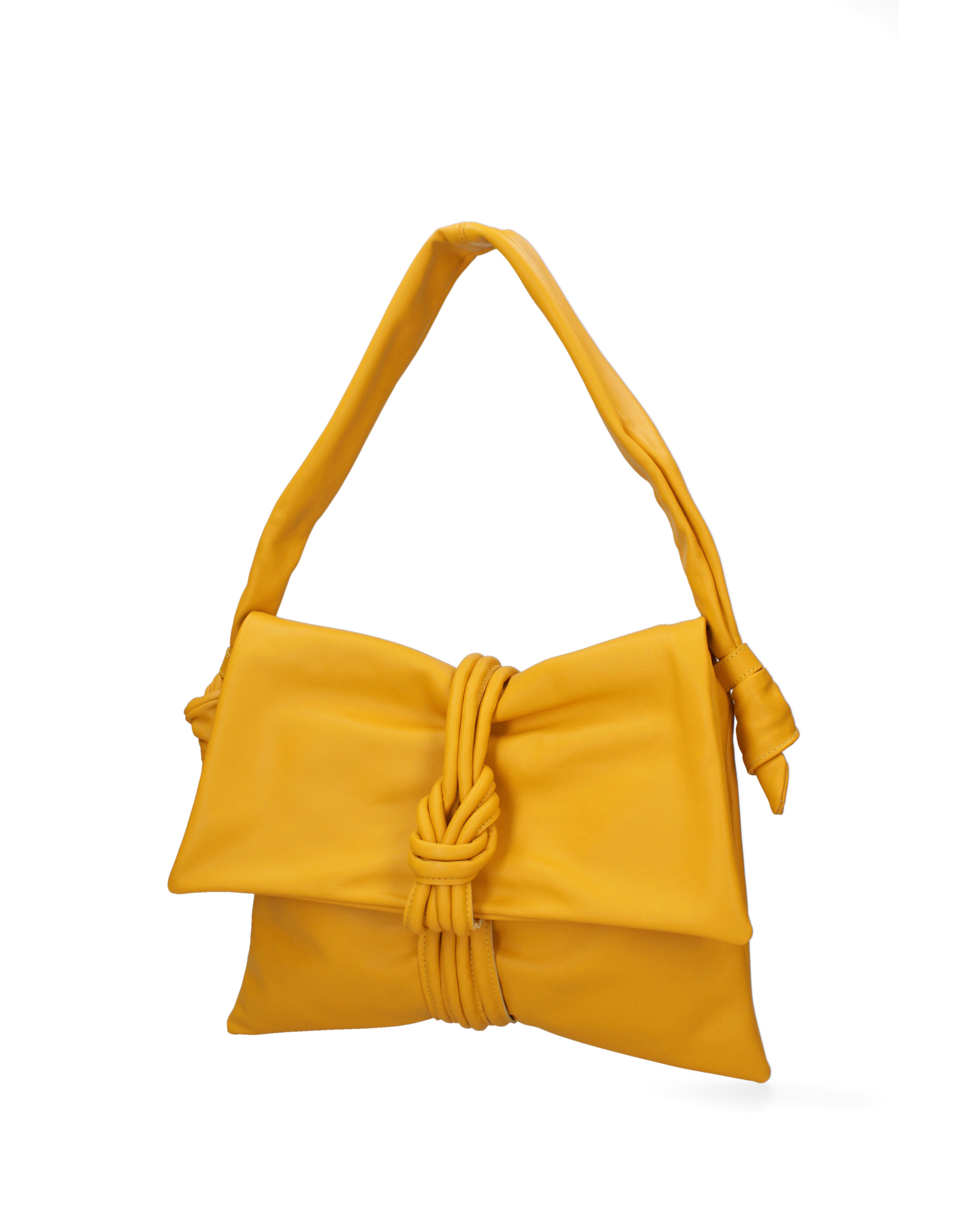 Borsa a spalla da donna Vera pelle 07172-S04 GIALLO Viola Castellani