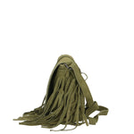Iolanthe Borsa a tracolla da donna Vera pelle 1421-VERDE MILITARE Gave Lux