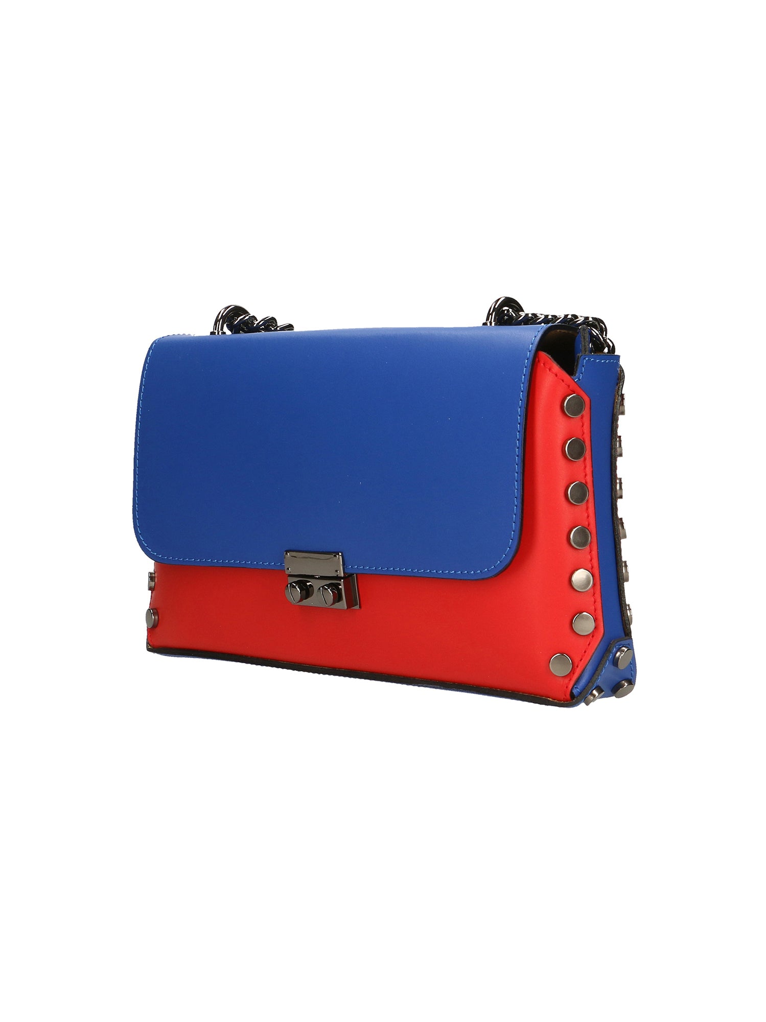 Vera pelle 8641-ROSSO+BLU Borsa a tracolla da donna Evanthe Pro Gave Lux