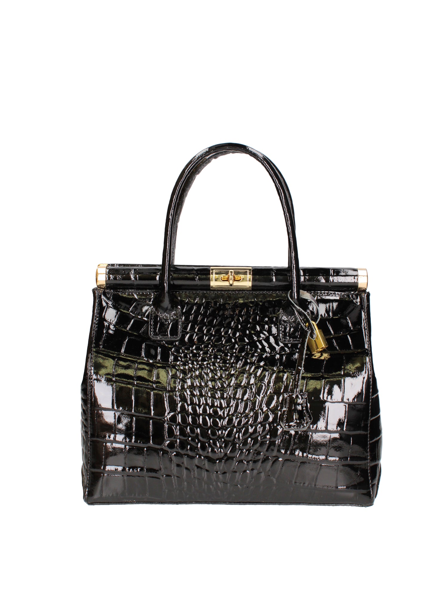 Delfina Borsa a mano da donna Vera pelle 7742-C28 NERO Gave Lux
