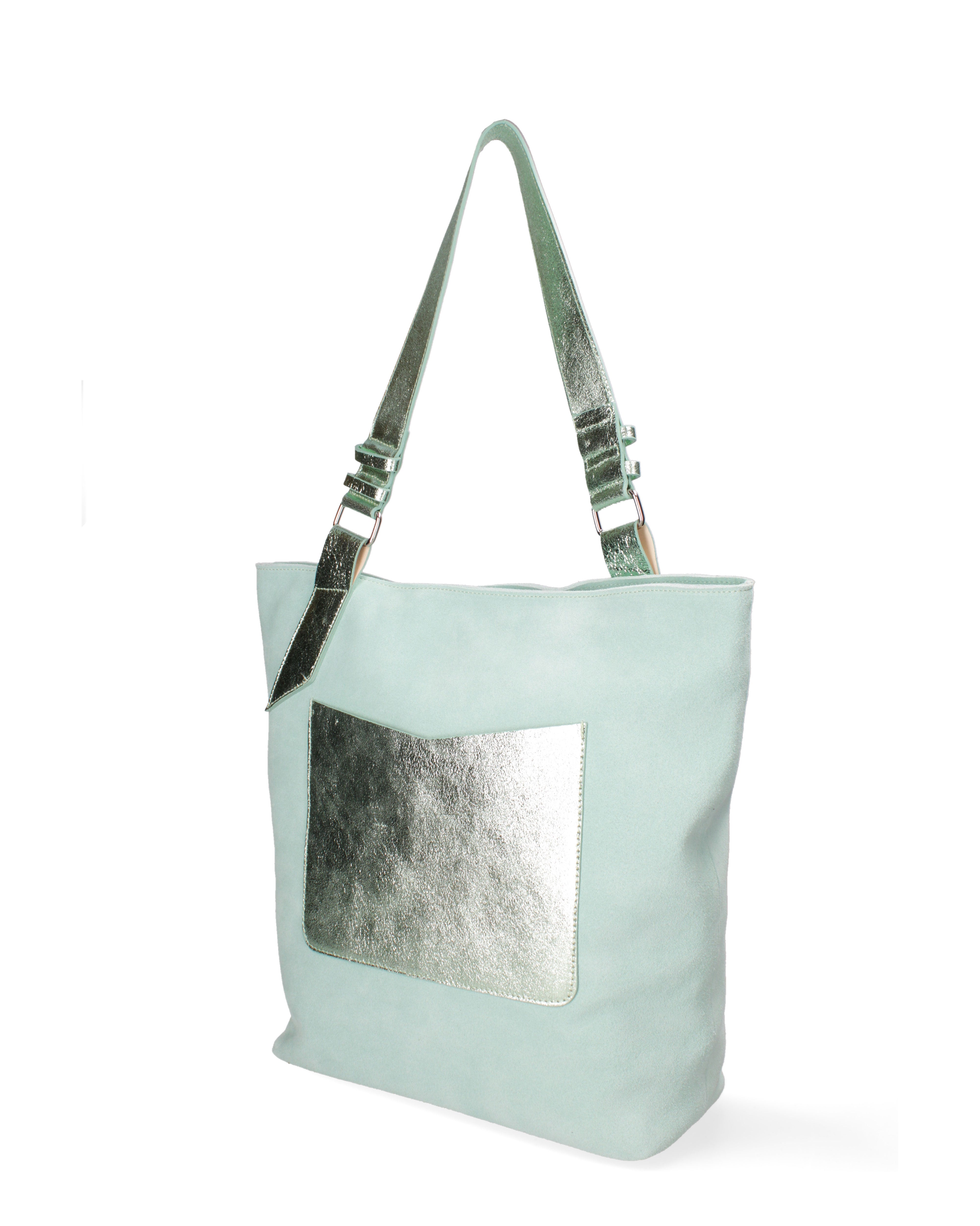 Borsa a spalla da donna Vera pelle 07312-D42 CIELO+L034 Roberta Rossi