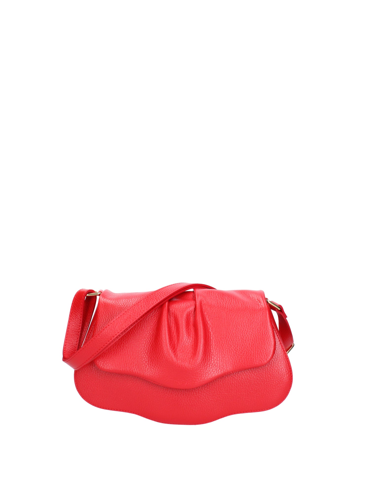 Borsa a spalla da donna Vera pelle 07152-D58 ROSSO FUOCO Viola Castellani