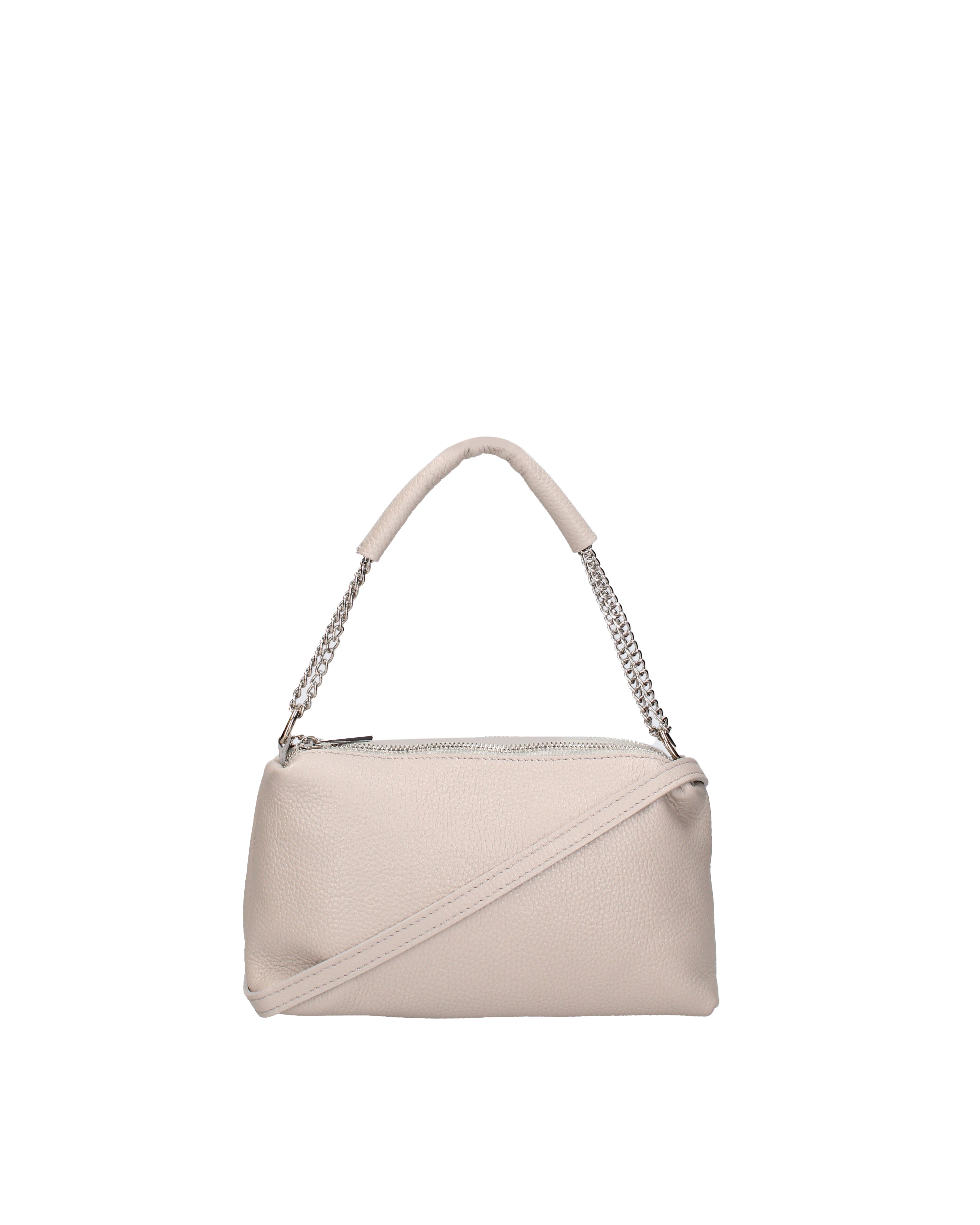 Borsa a spalla da donna Vera pelle 07141-D86 GRIGIO PERLA Viola Castellani