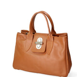 Ascoli Borsa a mano da donna Pelle stampata cocco 7718-D17 CUOIO SCURO Gave Lux