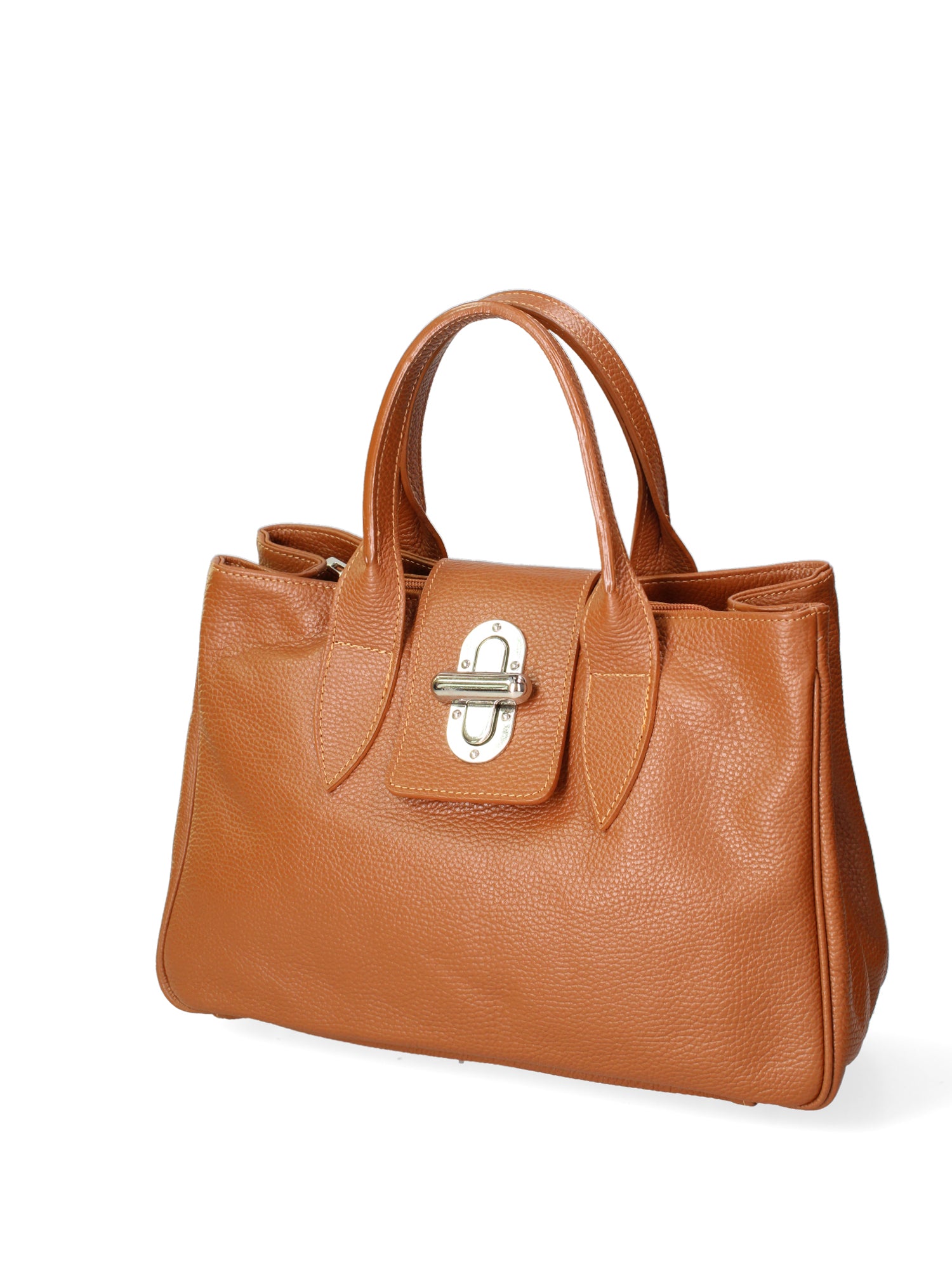 Ascoli Borsa a mano da donna Pelle stampata cocco 7718-D17 CUOIO SCURO Gave Lux