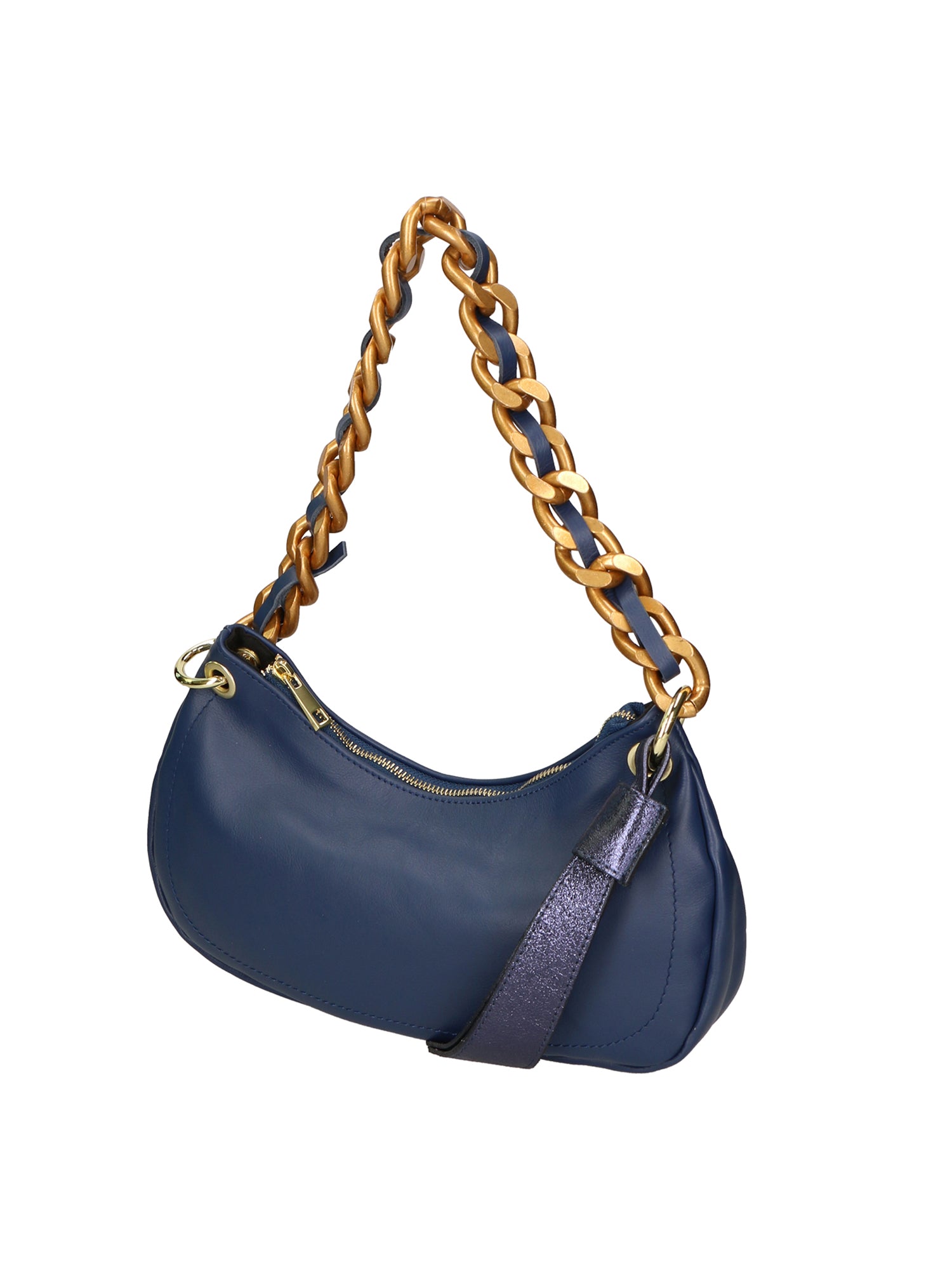 Ferrara Borsa a spalla da donna Vera pelle 05461-S24 BLU JEANS L033 BLU Gave Lux