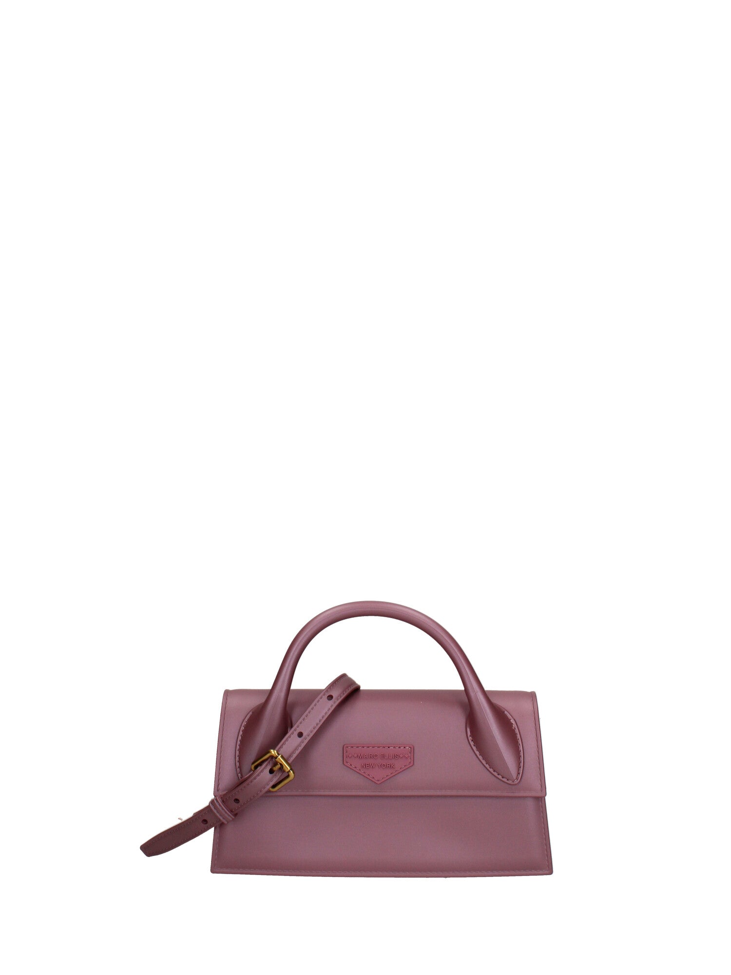 Borsa a mano da donna 100% gomma FLAT ARROW 24-DARK MAUVE-LIGHT OTTONE Marc Ellis