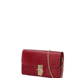 Borsa a tracolla da donna Vera pelle 00734-LU08 ROSSO Viola Castellani