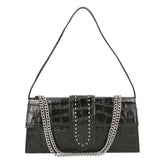 Alba Borsa a spalla da donna Vera pelle 04734-B28 NERO Gave Lux