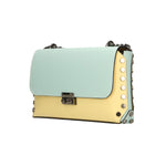 Vera pelle 8641-GIALLO+MARINA Borsa a tracolla da donna Evanthe Pro Gave Lux