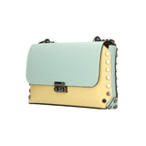 Vera pelle 8641-GIALLO+MARINA Borsa a tracolla da donna Evanthe Pro Gave Lux