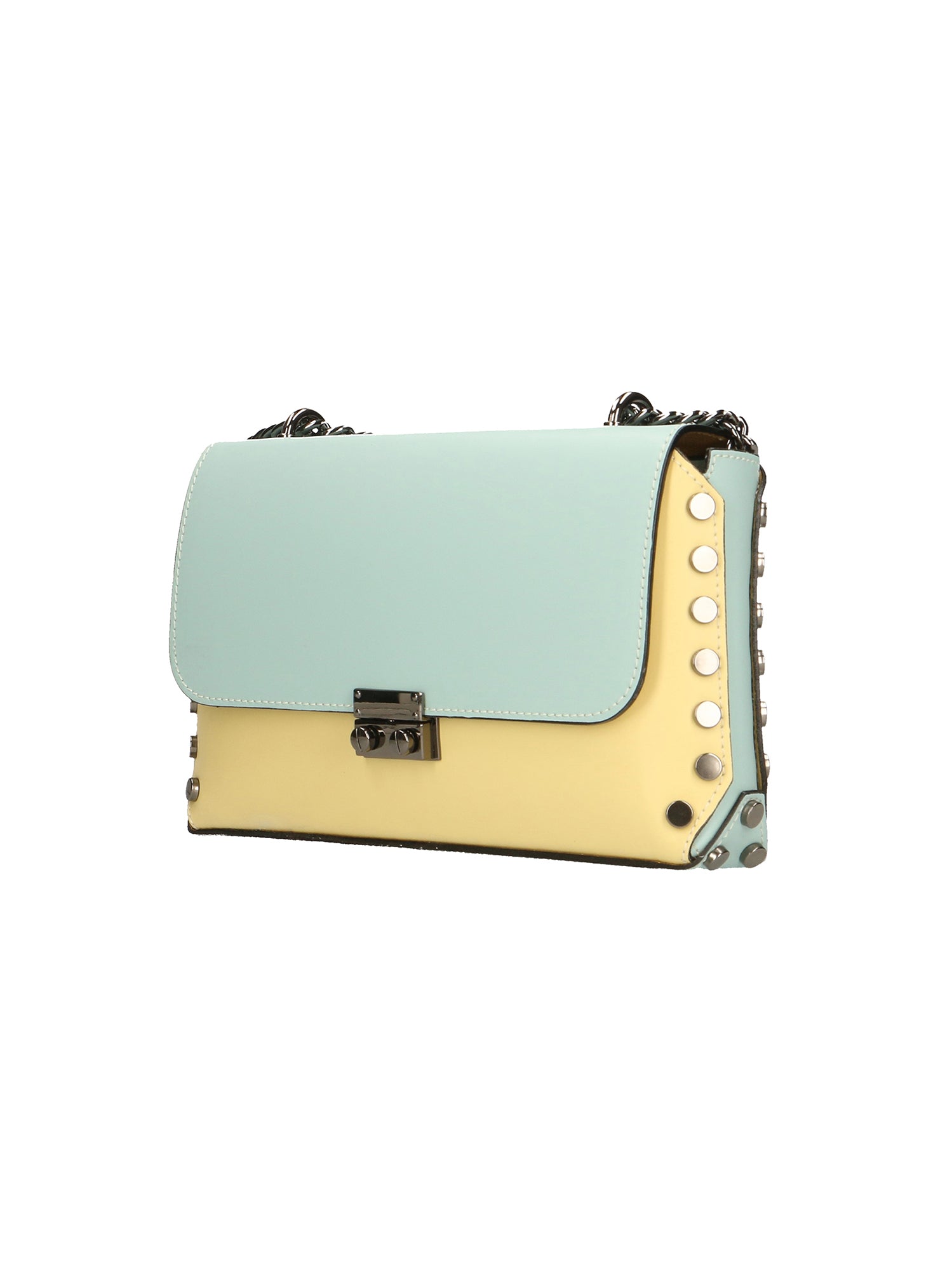 Vera pelle 8641-GIALLO+MARINA Borsa a tracolla da donna Evanthe Pro Gave Lux