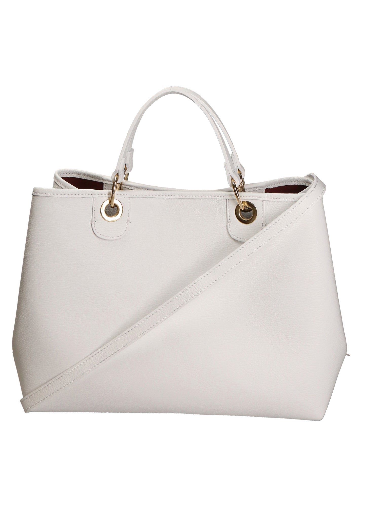 Azurite Borsa a mano da donna 100% pelle 06105-BIANCO WHITE Gave Lux