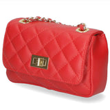 Carolina Borsa a spalla da donna Vera pelle 1073-S08 ROSSO Gave Lux