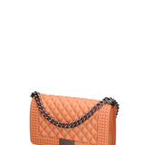 Borsa a mano donna 100% gomma FLAT PENKA M-DARK RUST-SATIN CDF Marc Ellis