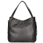 Borsa a spalla da donna Misto pelle e tessuto 07155-D28 NERO Roberta Rossi