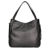 Borsa a spalla da donna Misto pelle e tessuto 07155-D28 NERO Roberta Rossi