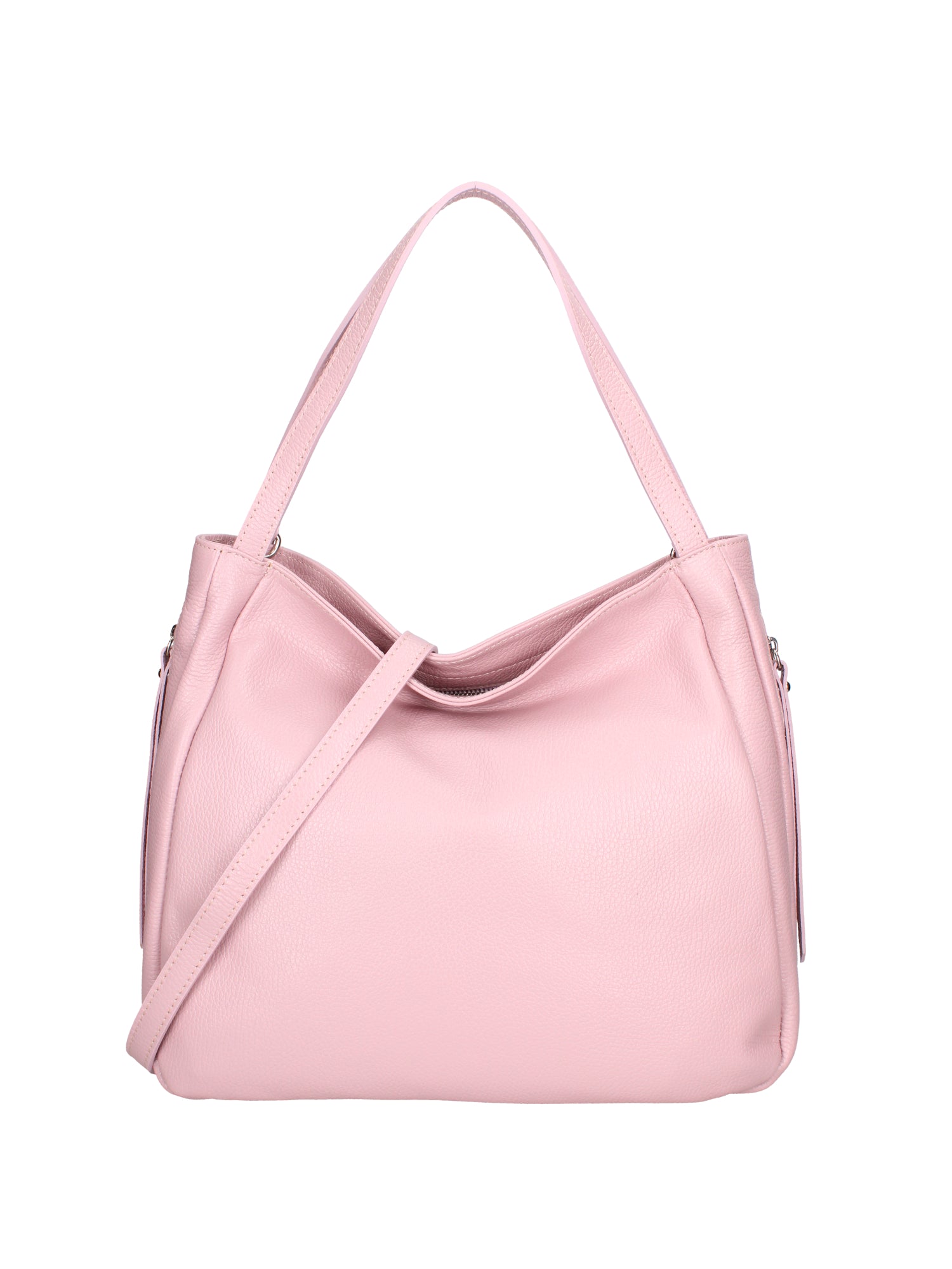 Borsa a spalla da donna Misto pelle e tessuto 07155-D56 PINK Roberta Rossi
