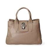 Ascoli Borsa a mano da donna Pelle stampata cocco 7718-D40 TAUPE Gave Lux